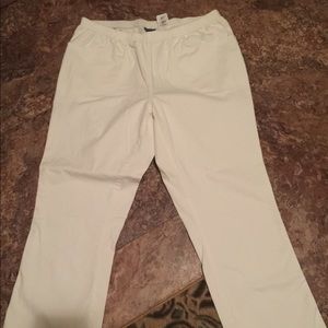 White plus size pants